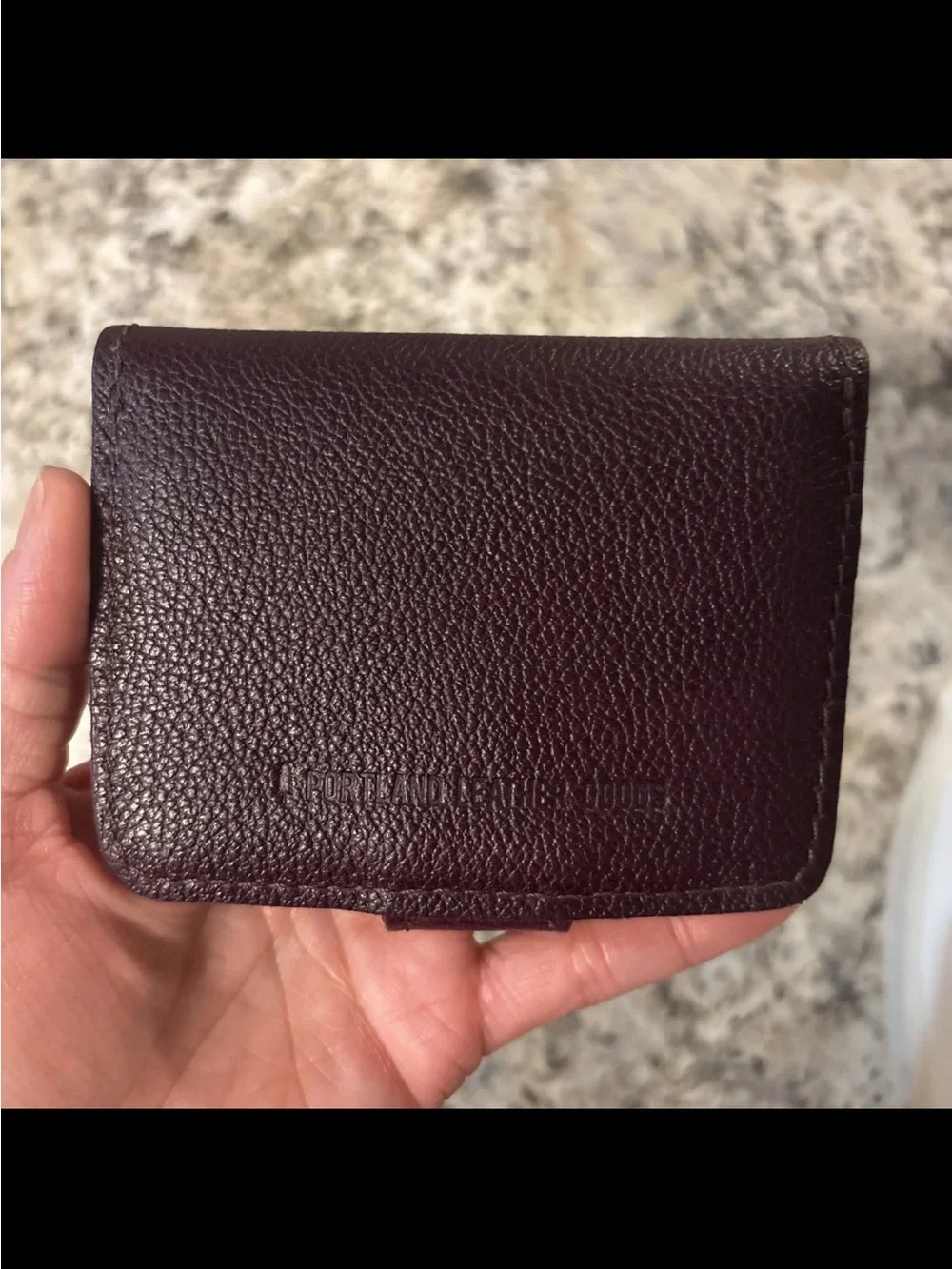 Portland Leather manifold Card Wallet - plum